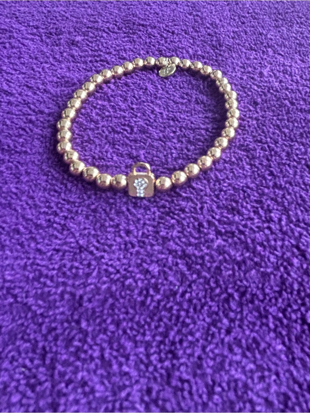 Soul Stacks Bracelet Bar Gold Beaded Bracelet with Padlock Charm